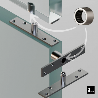 Dobradiça Pivotante Inox 250kg ITALY LINE